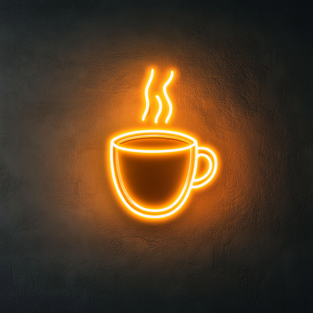 Cup of Cappuccino - Yellow Neon Sign, 24 Inches