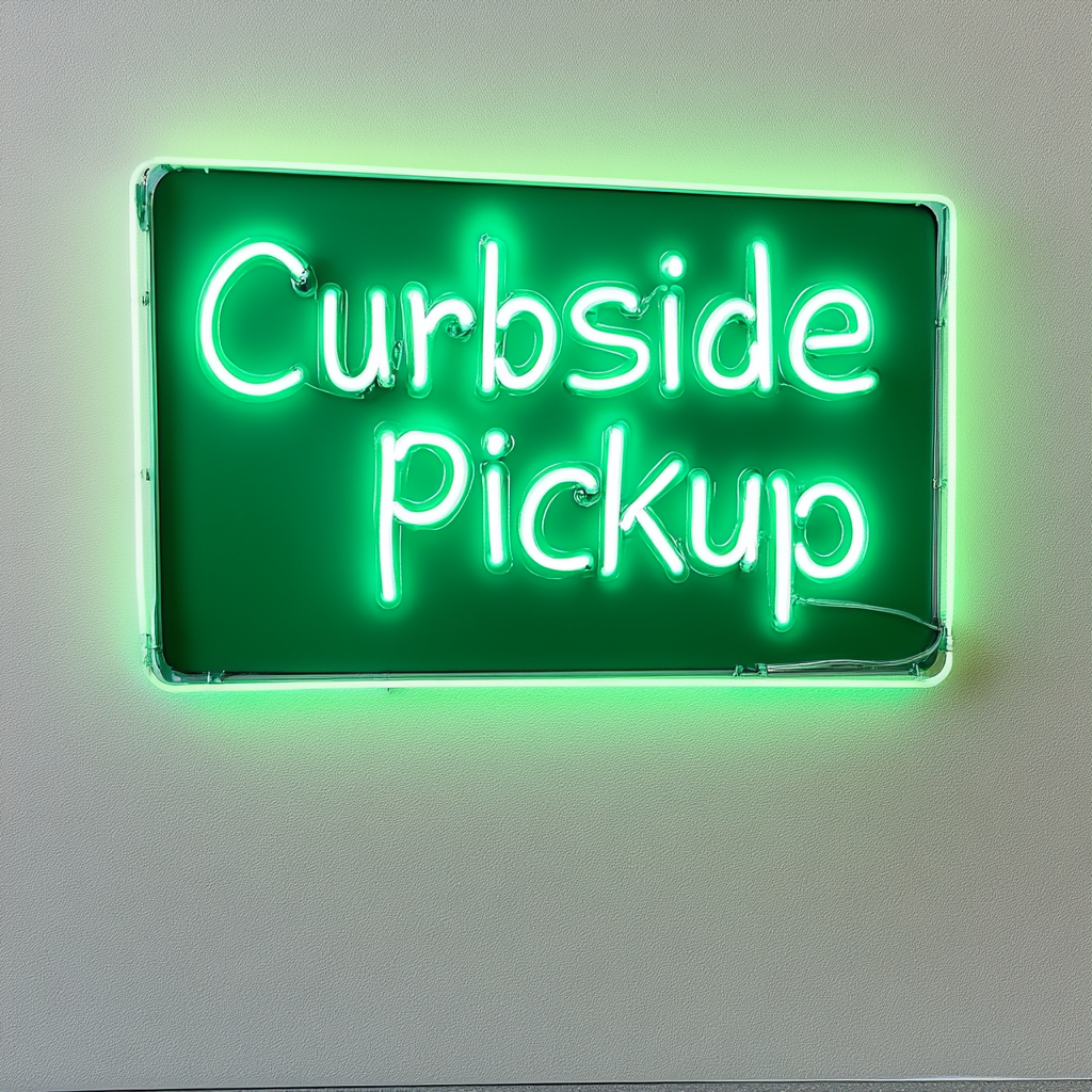 Curbside Pickup - Green Neon Sign, 18 Inches
