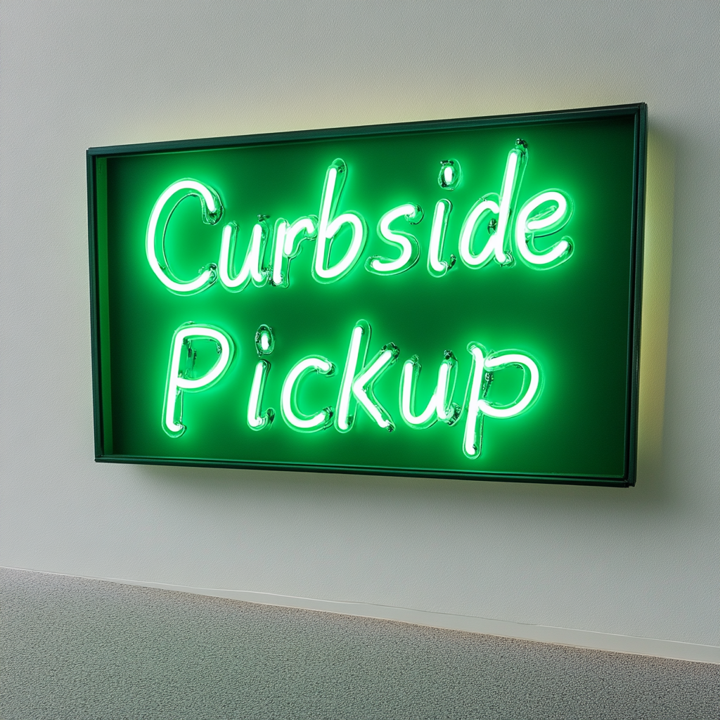 Curbside Pickup - Green Neon Sign, 18 Inches