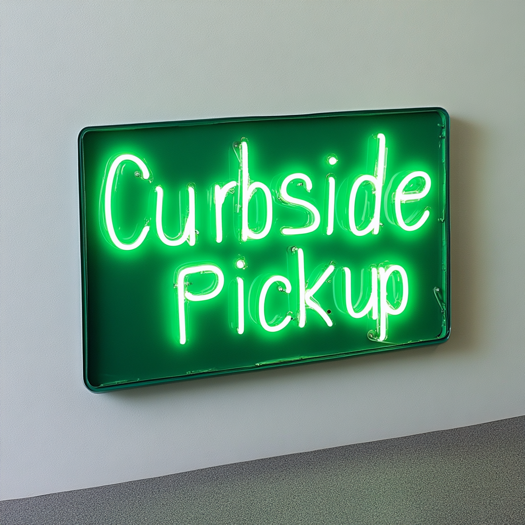 Curbside Pickup - Green Neon Sign, 18 Inches