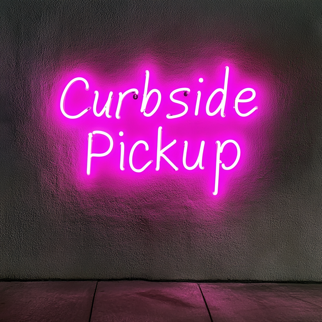 Curbside Pickup - Pink Neon Sign, 18 Inches