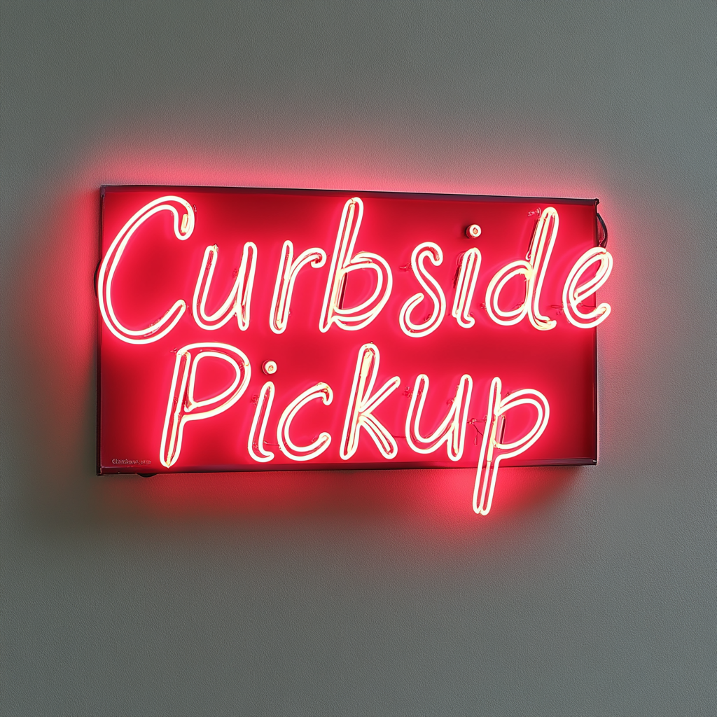 Curbside Pickup - Red Neon Sign, 18 Inches