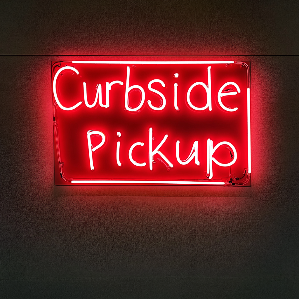 Curbside Pickup - Red Neon Sign, 18 Inches