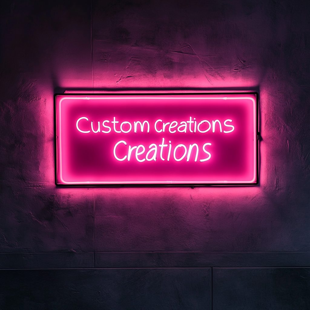 "Custom Creations" - Pink Neon Sign, 24 Inches