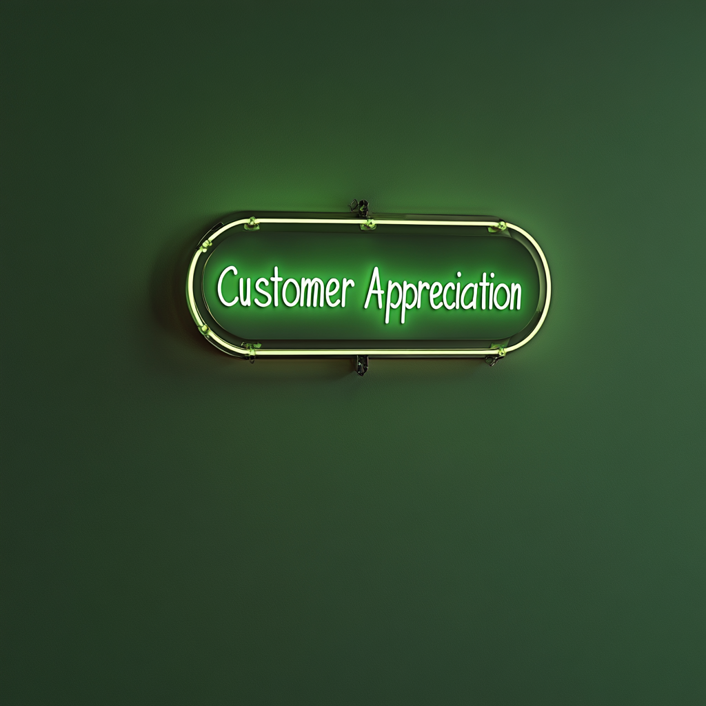"Customer Appreciation" - Green Neon Sign, 24 Inches