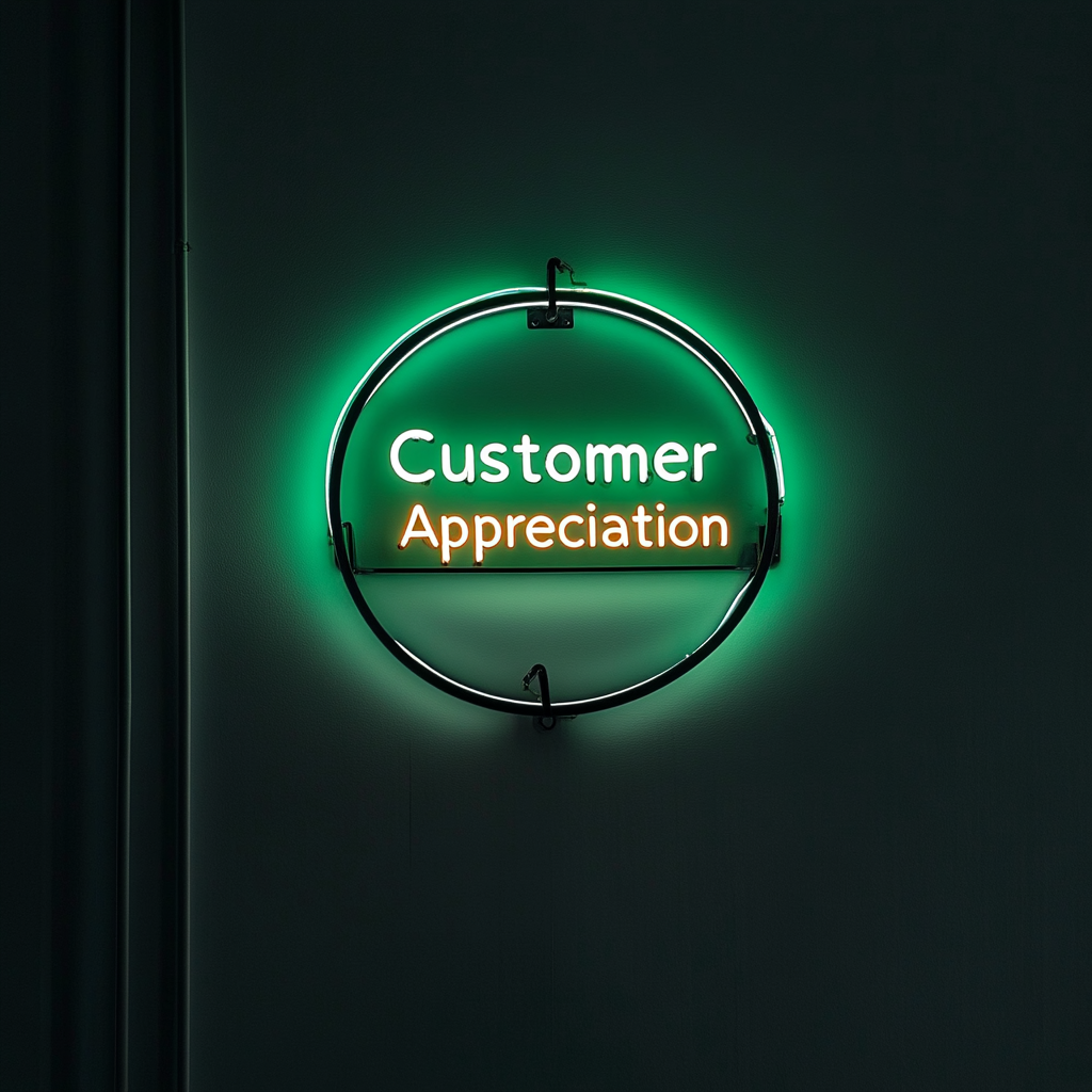 "Customer Appreciation" - Green Neon Sign, 24 Inches