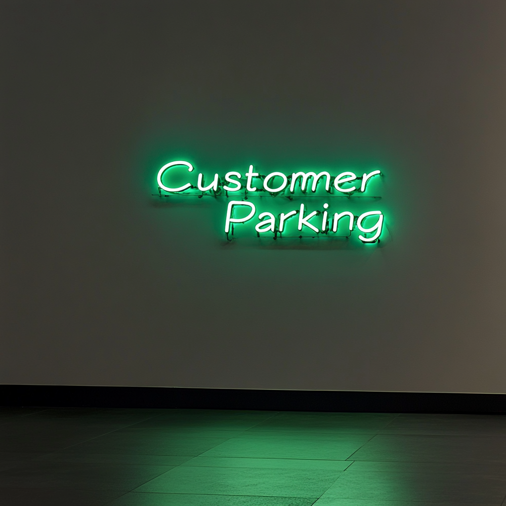 Customer Parking - Green Neon Sign, 24 Inches