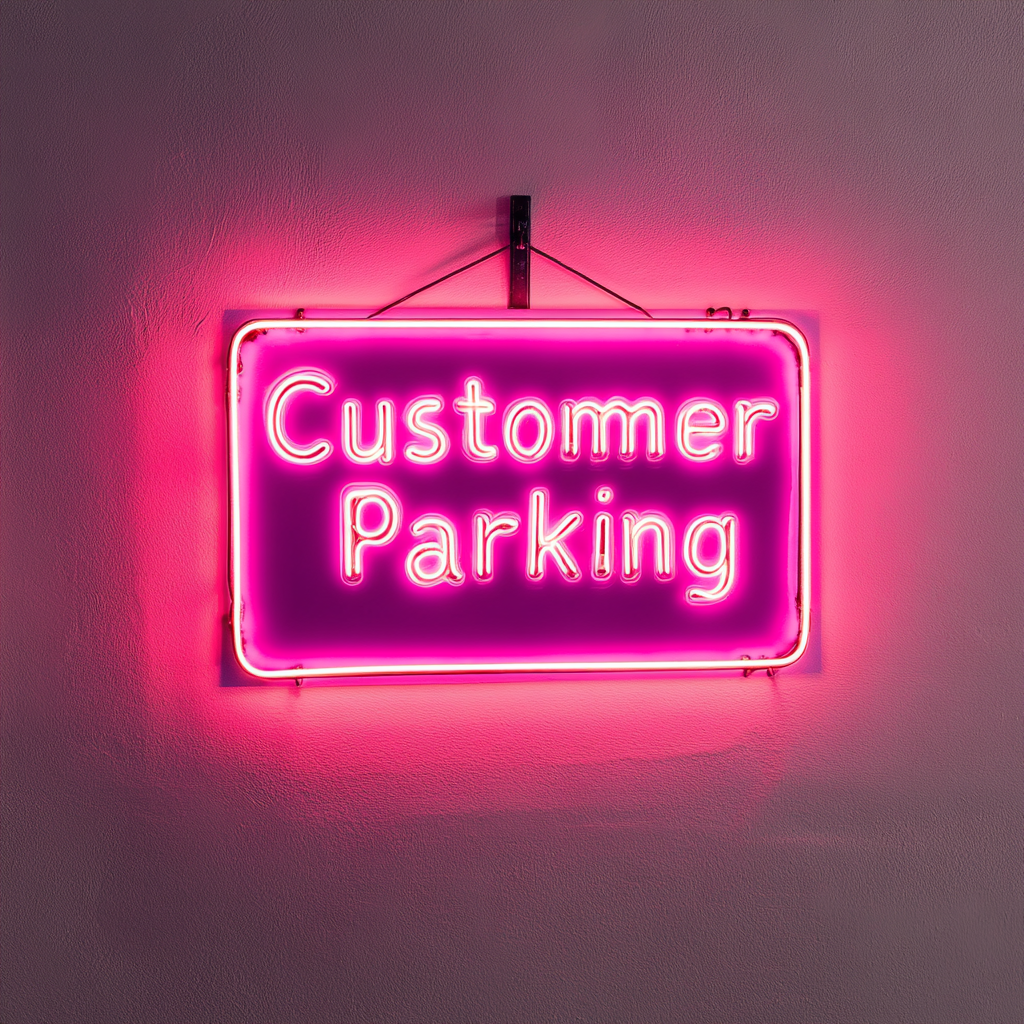 Customer Parking - Pink Neon Sign, 24 Inches