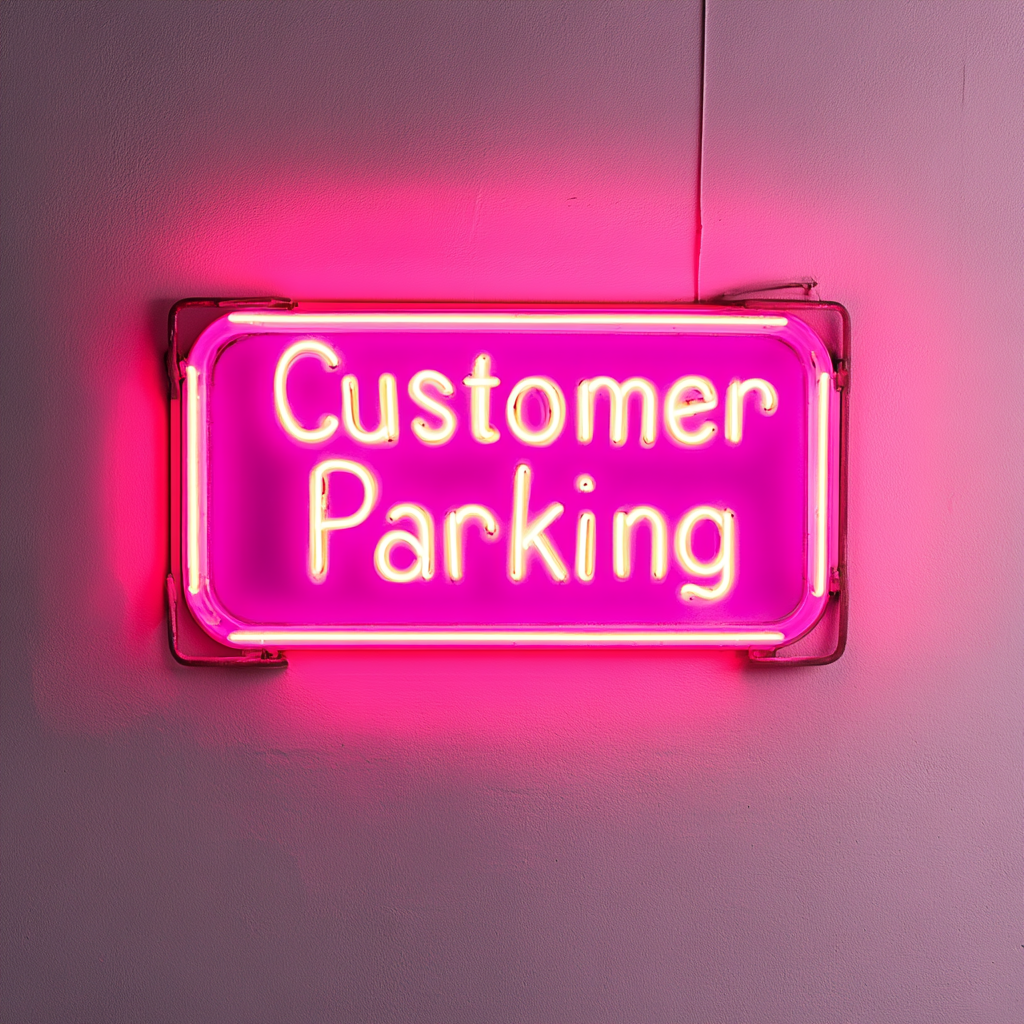 Customer Parking - Pink Neon Sign, 24 Inches