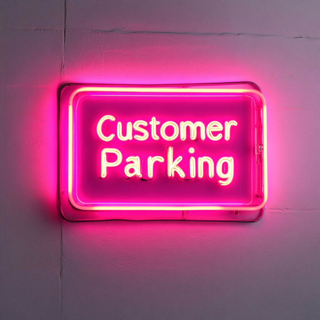 Customer Parking - Pink Neon Sign, 18 Inches