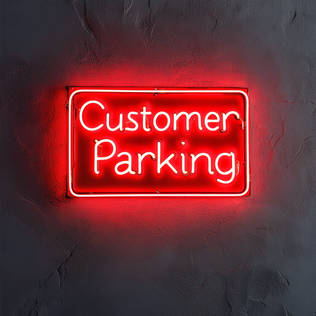 Customer Parking - Red Neon Sign, 18 Inches