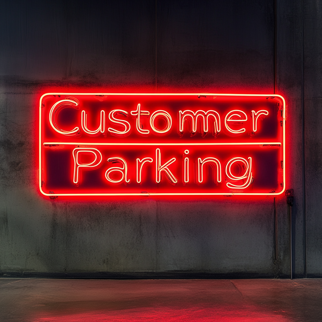 Customer Parking - Red Neon Sign, 24 Inches
