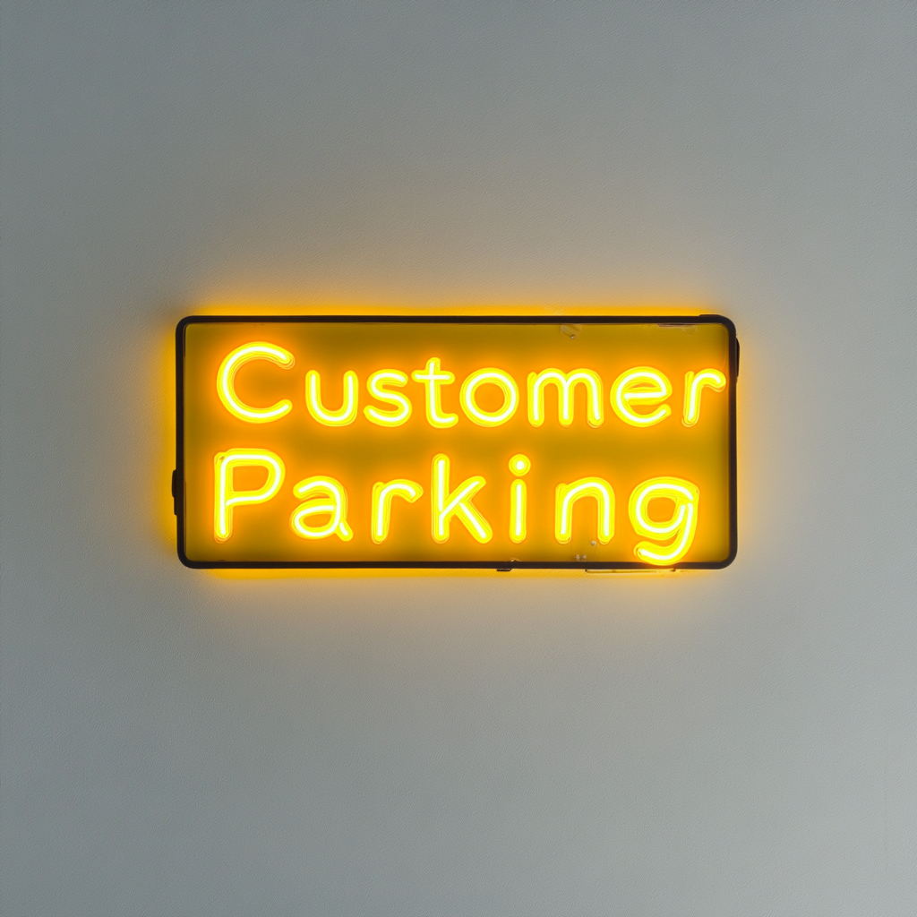 Customer Parking - Yellow Neon Sign, 24 Inches