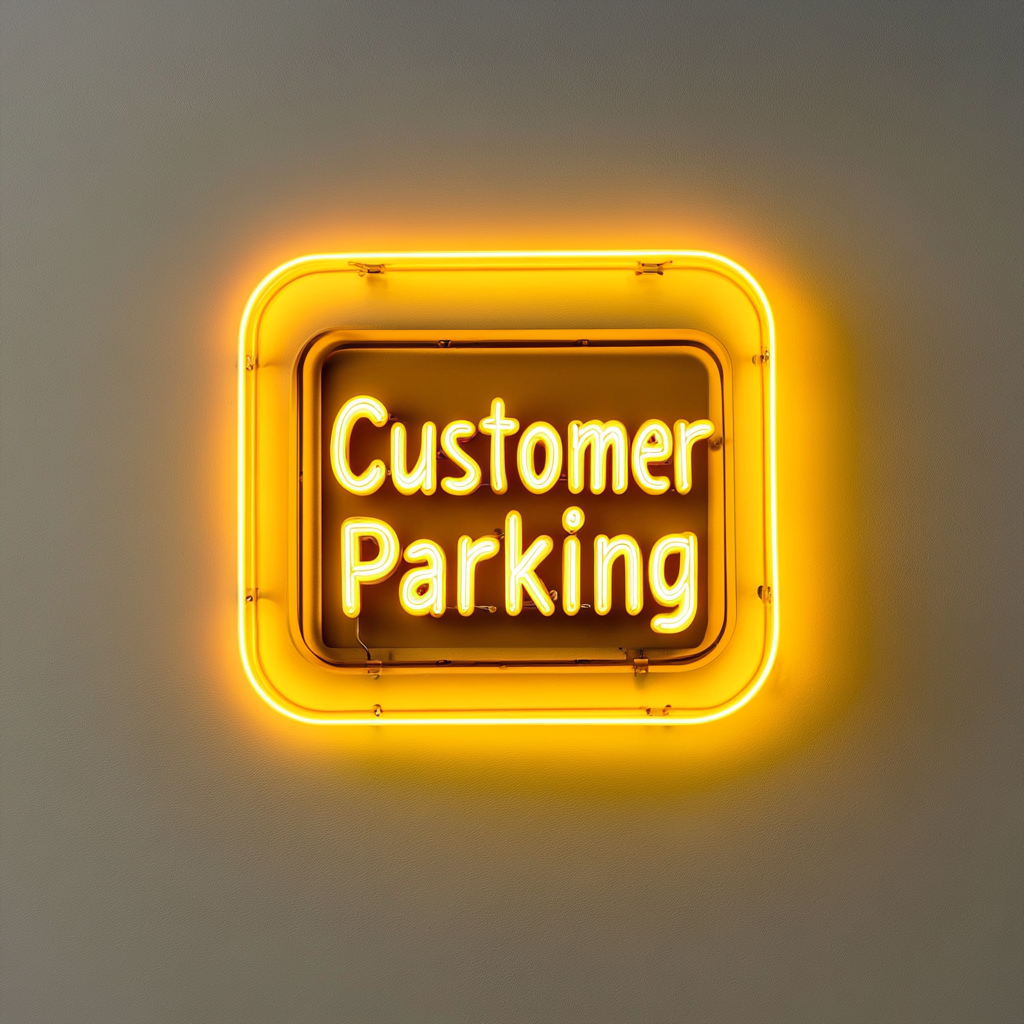 Customer Parking - Yellow Neon Sign, 18 Inches