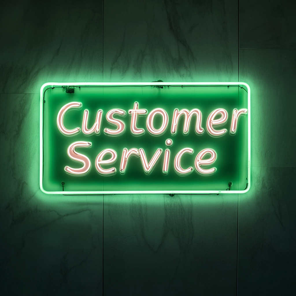 "Customer Service" - Green Neon Sign, 24 Inches