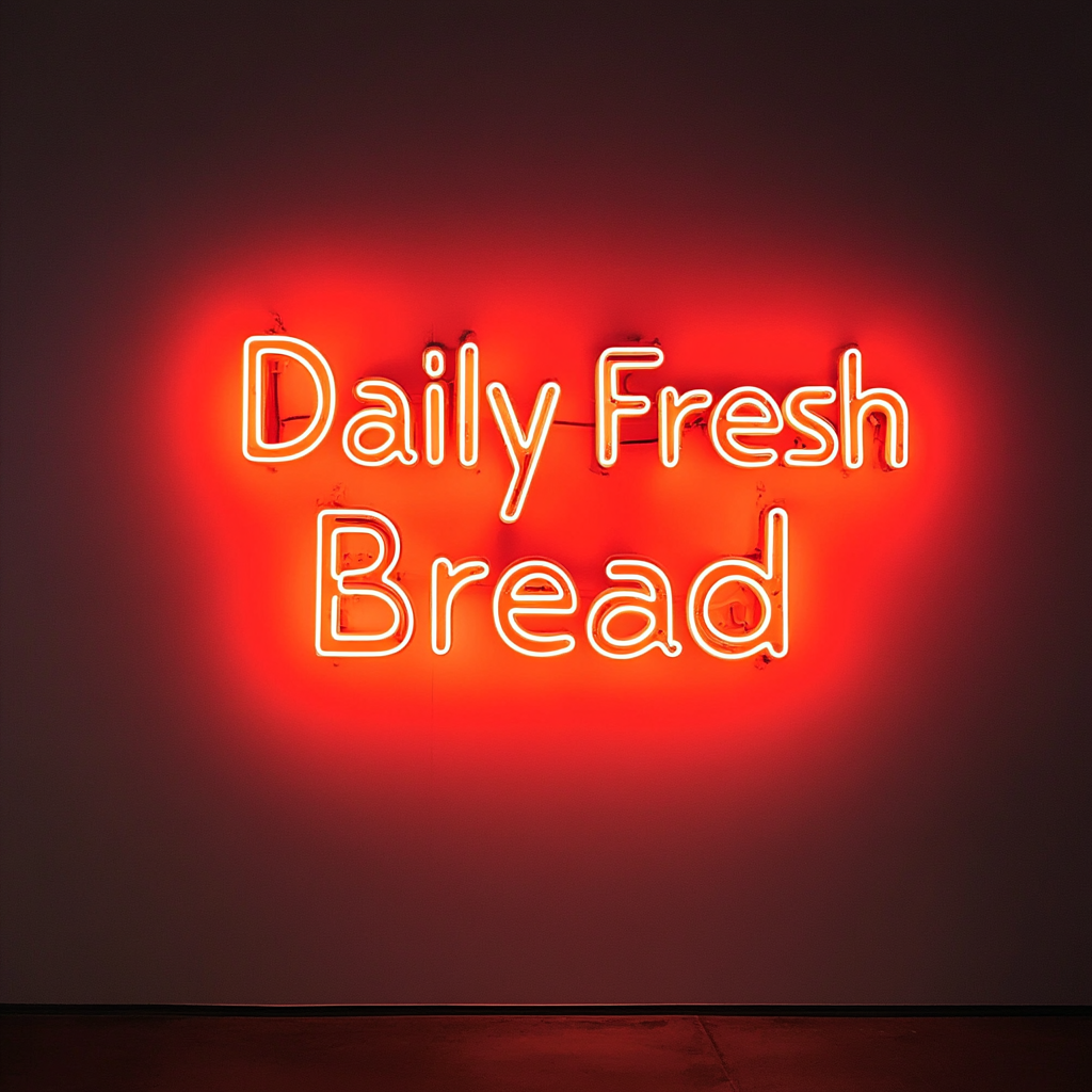 "Daily Fresh Bread" - Red Neon Sign, 24 Inches