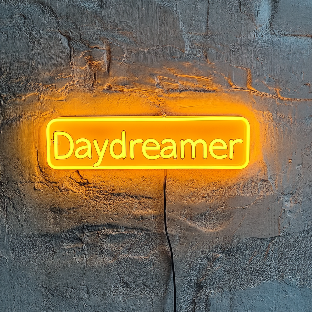 Daydreamer - Yellow Neon Sign, 24 Inches