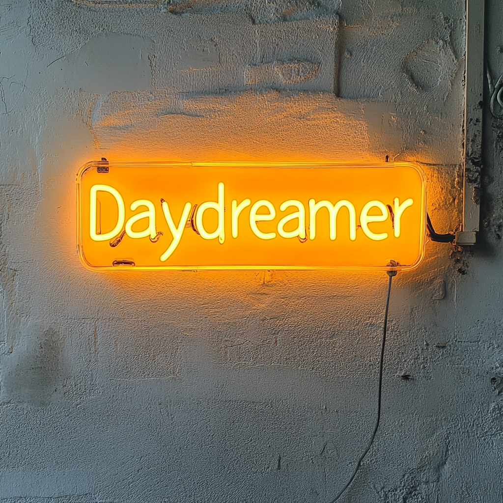 Daydreamer - Yellow Neon Sign, 18 Inches