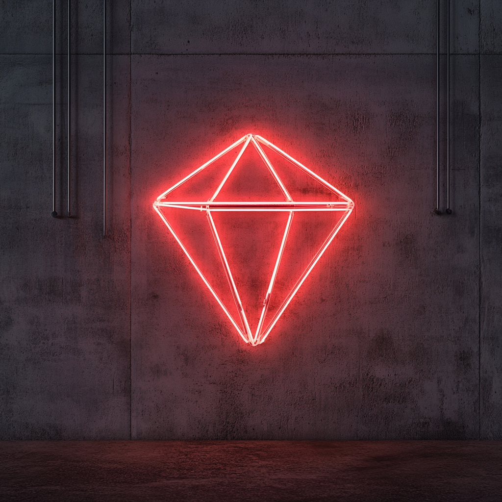 Diamond - Red Neon Sign, 24 Inches