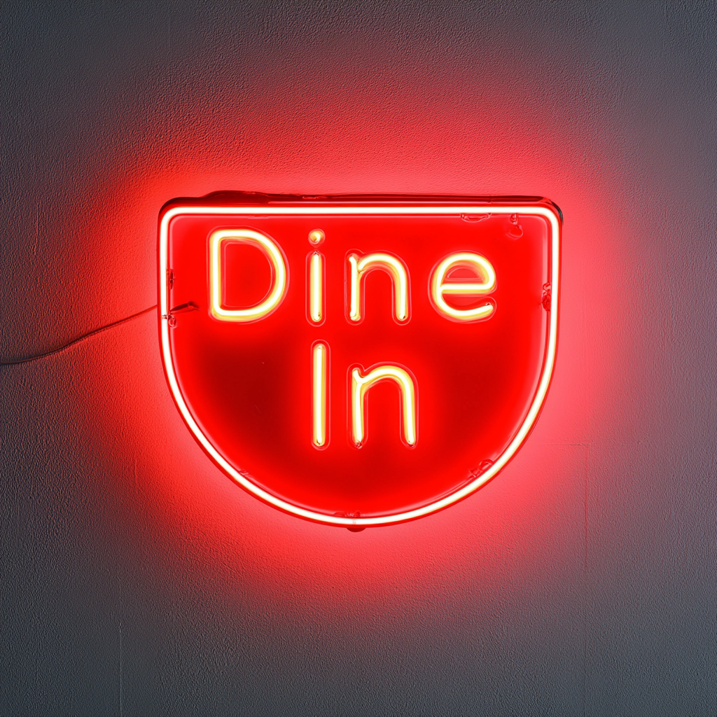 Dine In - Red Neon Sign, 24 Inches