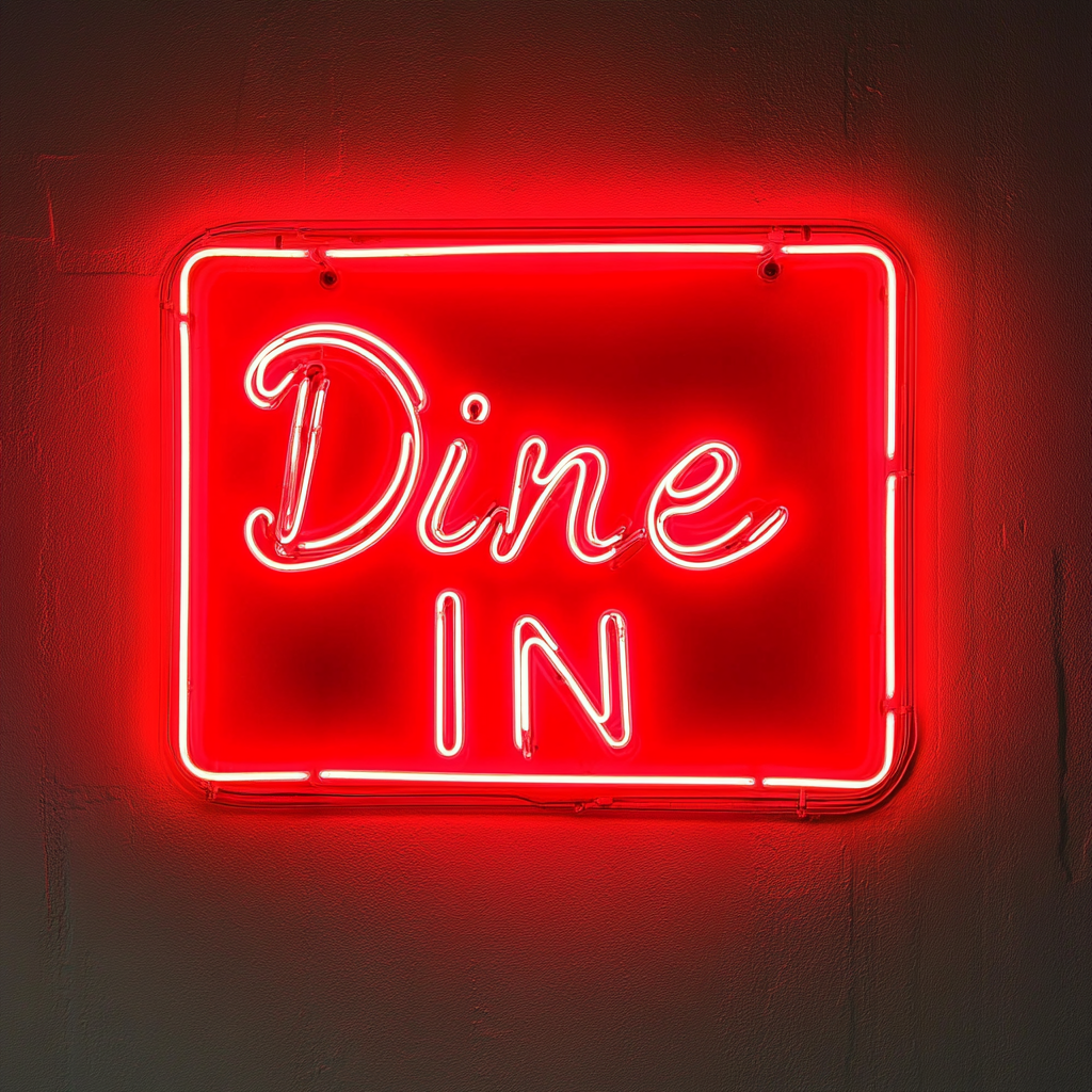 Dine In - Red Neon Sign, 18 Inches