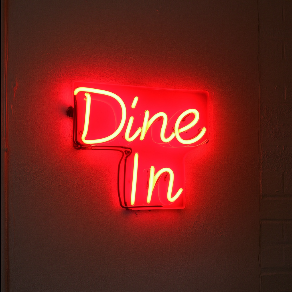 Dine In - Red Neon Sign, 18 Inches