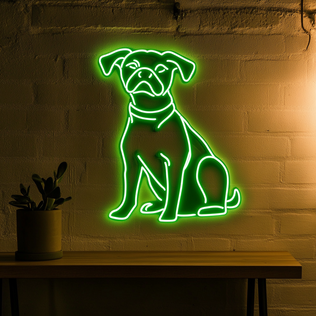 Dog - Green Neon Sign, 18 Inches