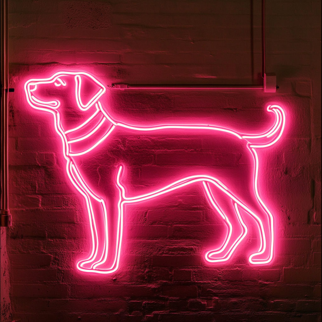 Dog - Pink Neon Sign, 18 Inches