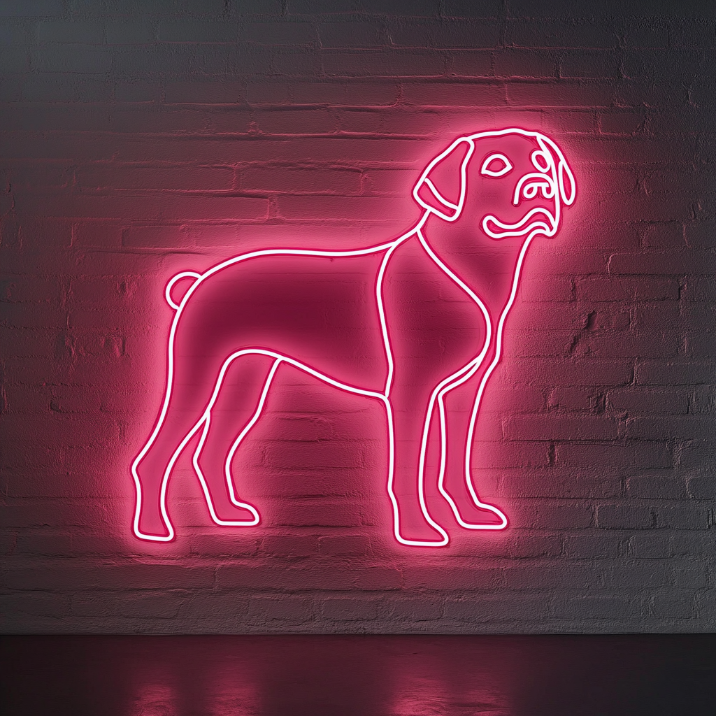 Dog - Pink Neon Sign, 18 Inches