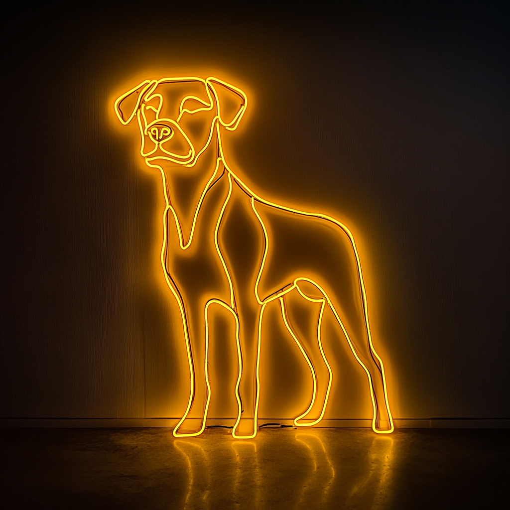 Dog - Yellow Neon Sign, 24 Inches