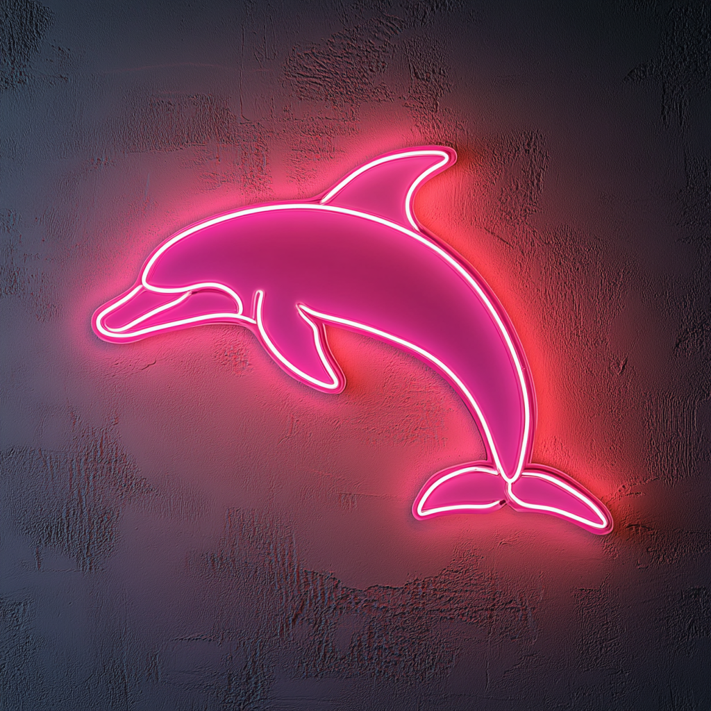 Dolphin - Pink Neon Sign, 18 Inches