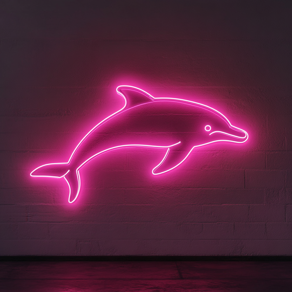 Dolphin - Pink Neon Sign, 18 Inches