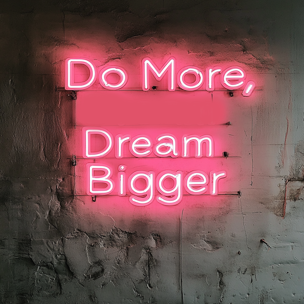 "Do More, Dream Bigger" - Pink Neon Sign, 24 Inches