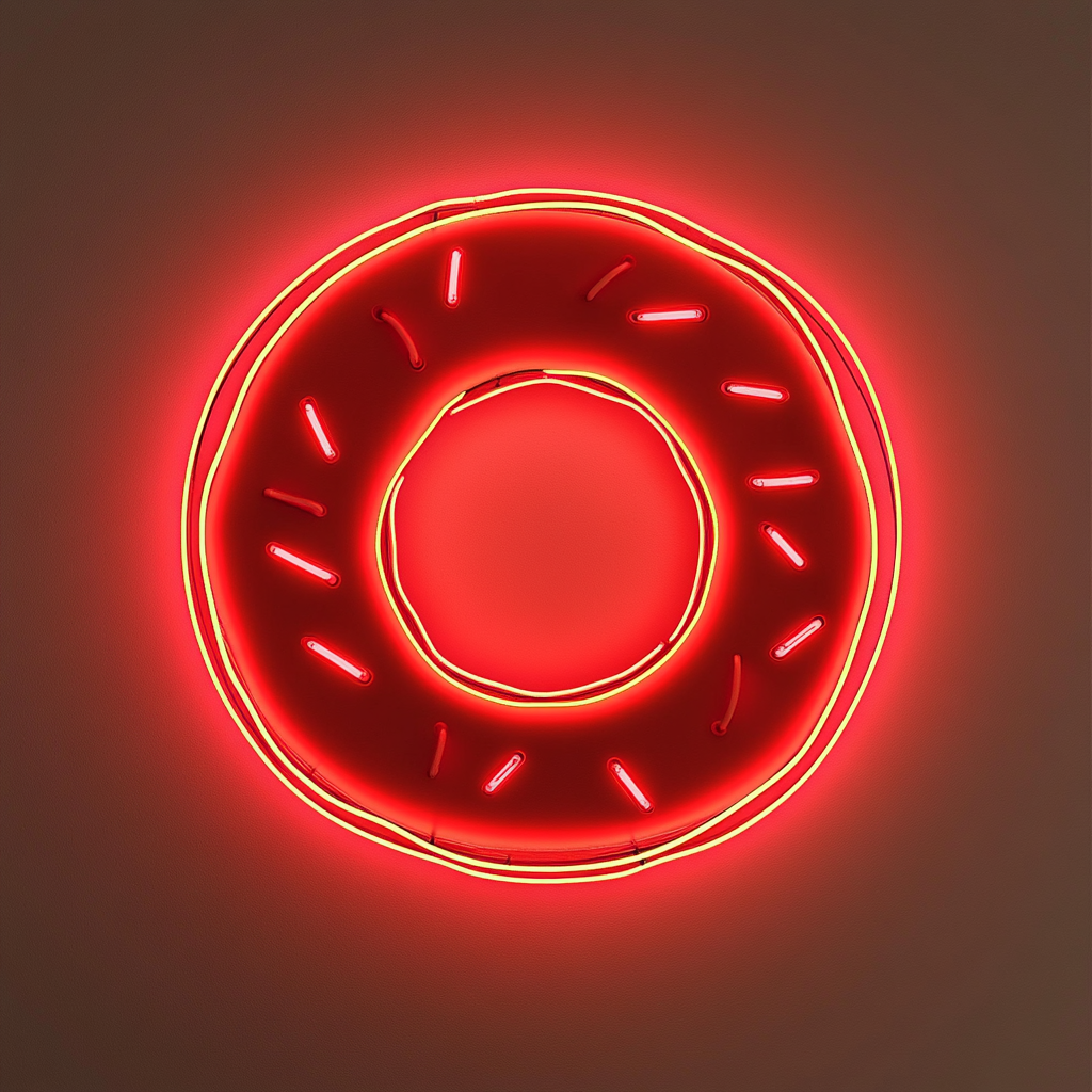 Donut - Red Neon Sign, 24 Inches