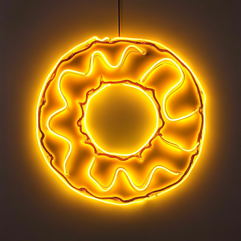 Donut - Yellow Neon Sign, 18 Inches