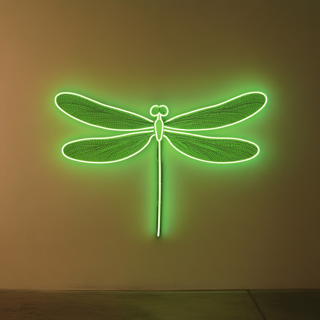 Dragonfly - Green Neon Sign, 18 Inches