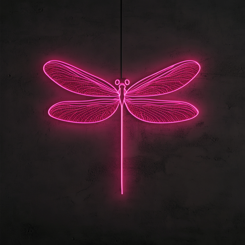 Dragonfly - Pink Neon Sign, 24 Inches
