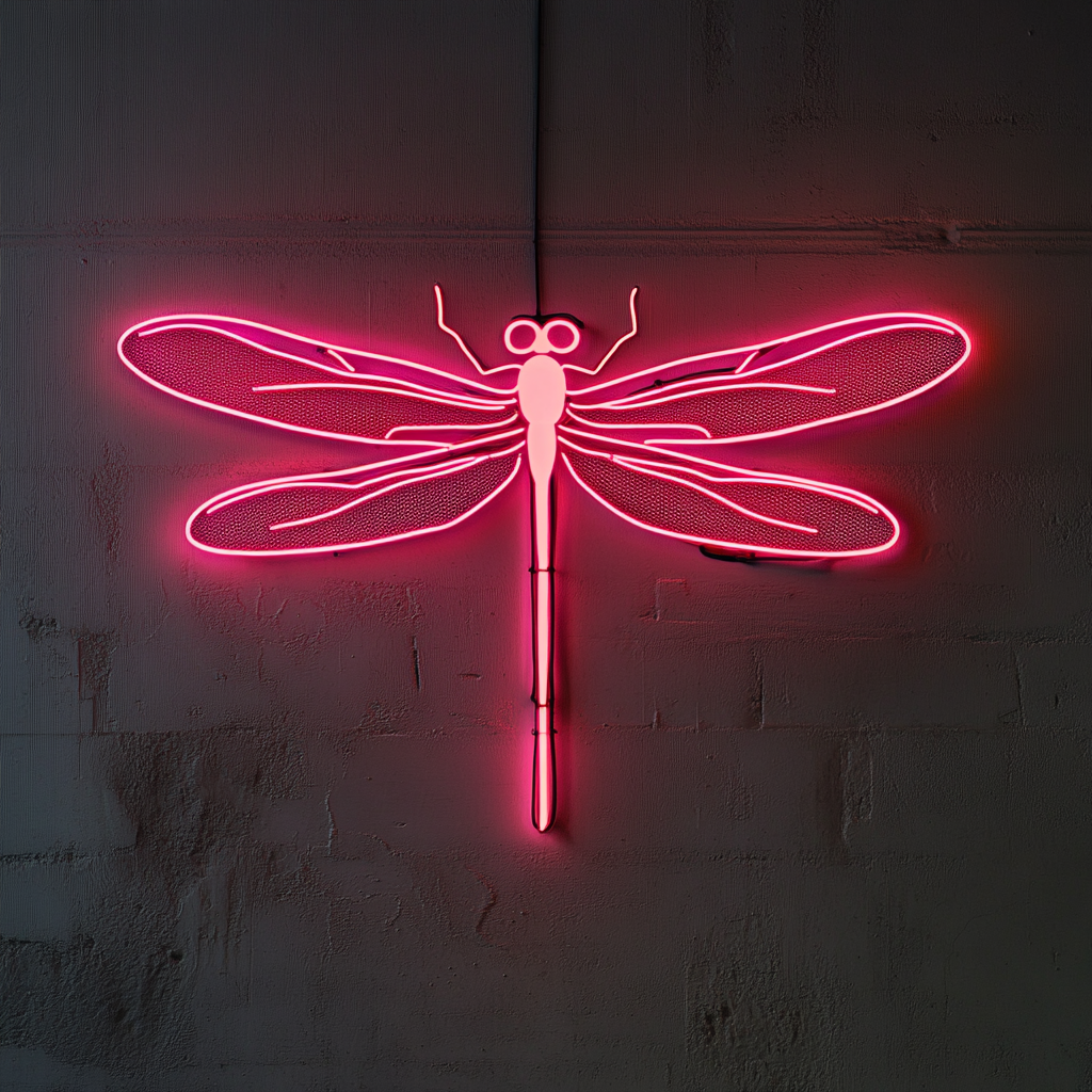 Dragonfly - Pink Neon Sign, 18 Inches