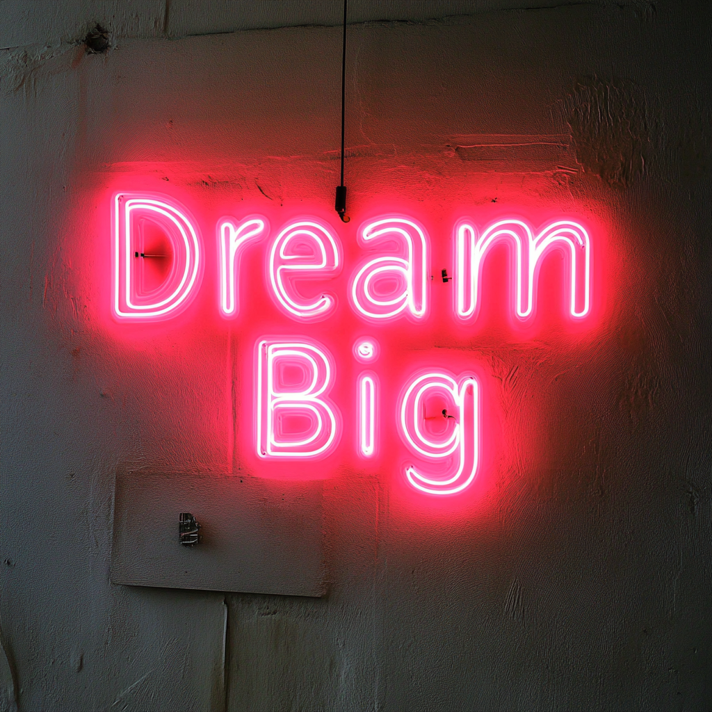 Dream Big - Pink Neon Sign, 18 Inches