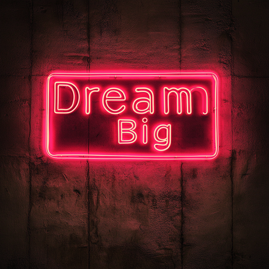 Dream Big - Pink Neon Sign, 24 Inches