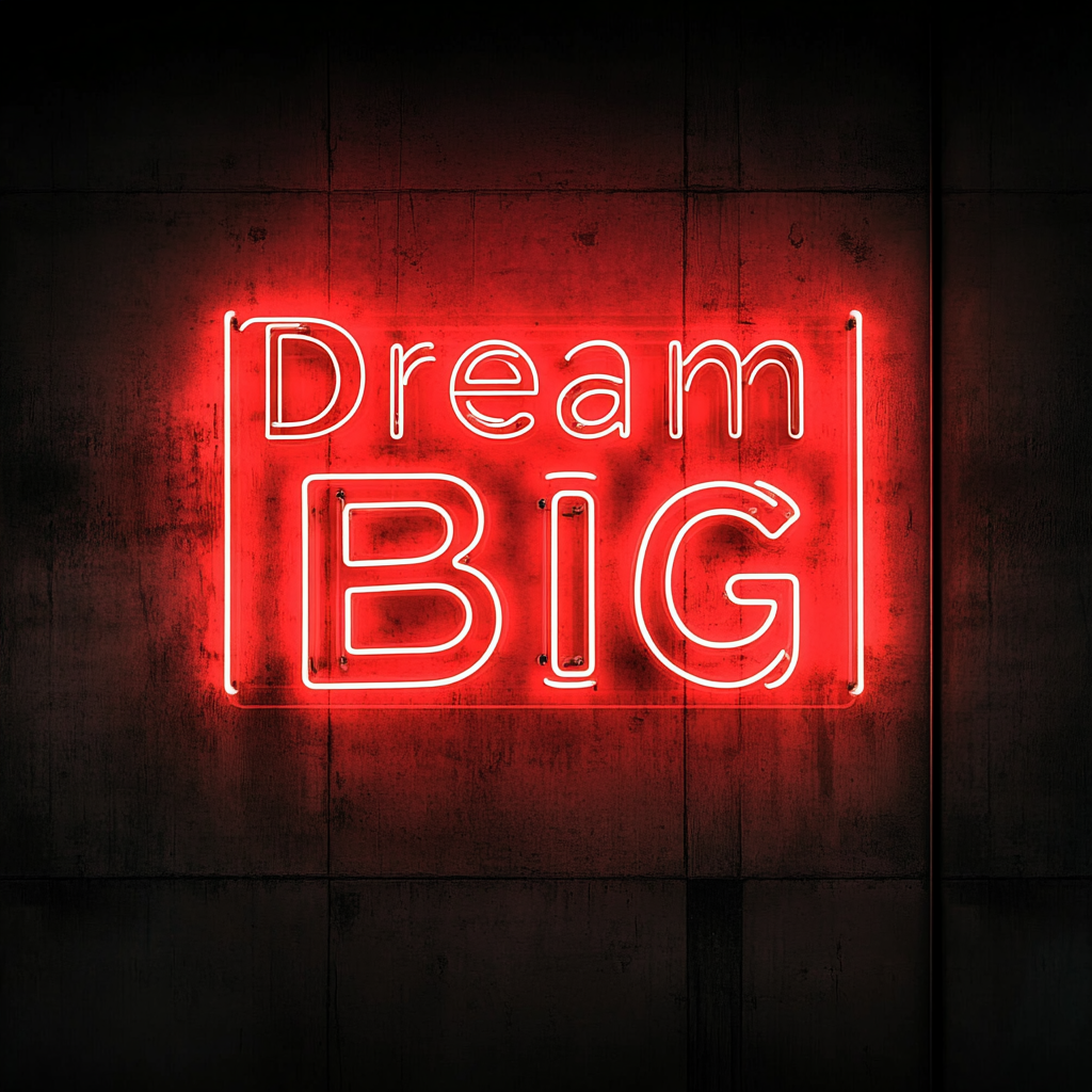 Dream Big - Red Neon Sign, 18 Inches