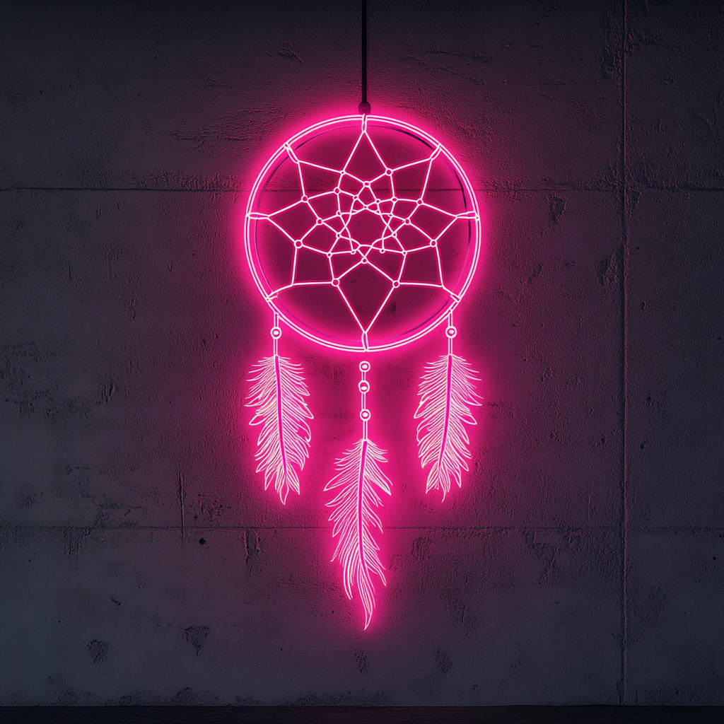 Dreamcatcher - Pink Neon Sign, 24 Inches