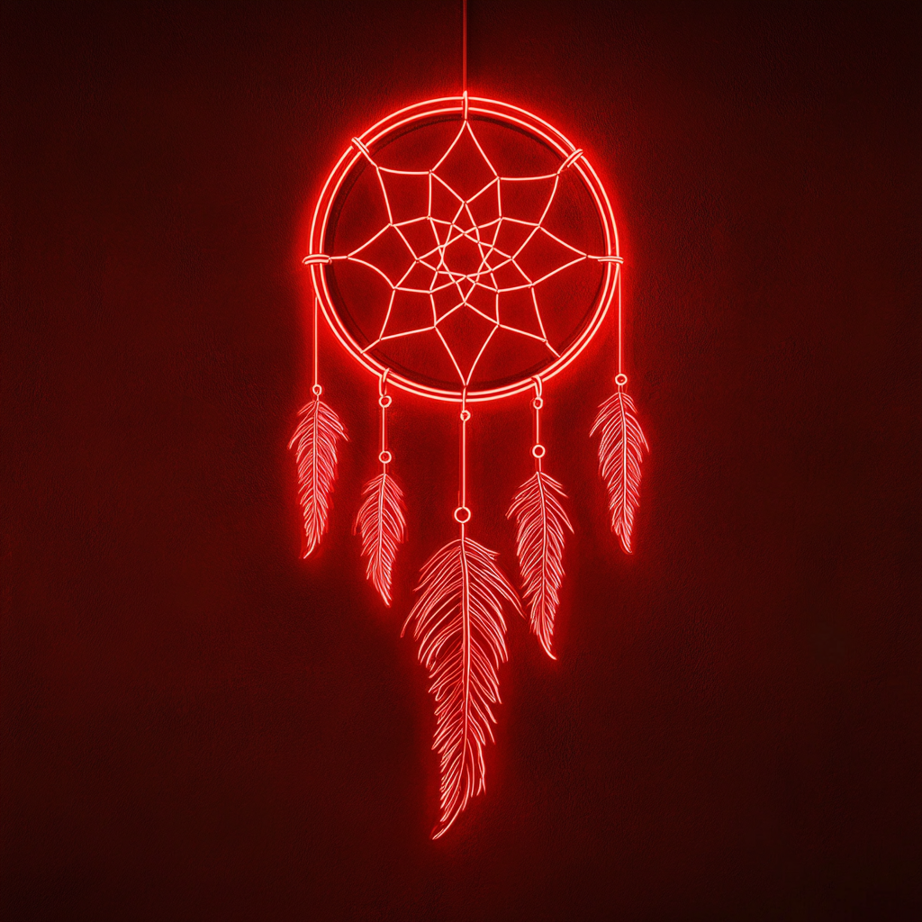 Dreamcatcher - Red Neon Sign, 18 Inches