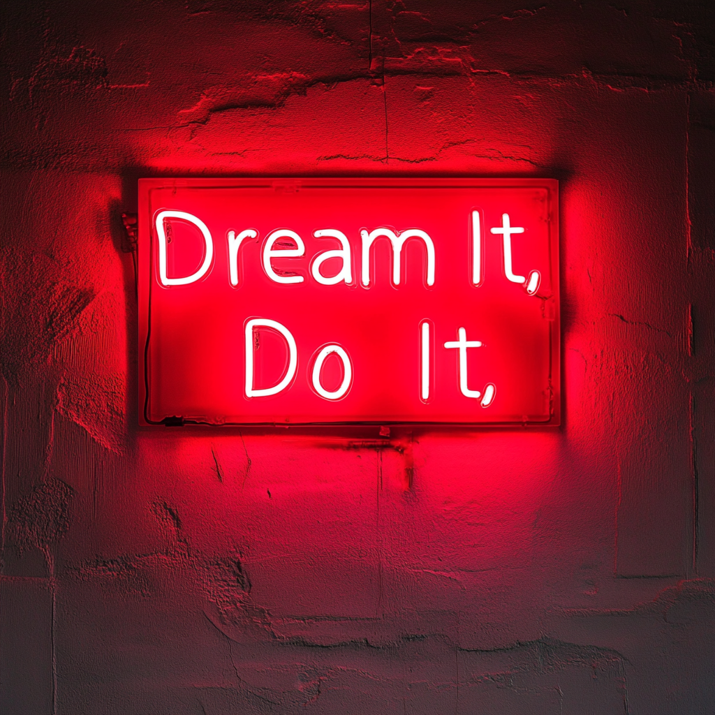 "Dream It, Do It" - Red Neon Sign, 24 Inches