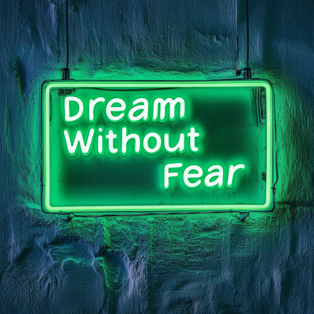 Dream Without Fear - Green Neon Sign, 24 Inches