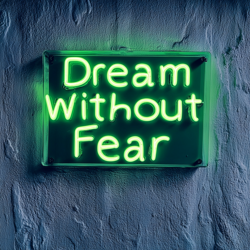 Dream Without Fear - Green Neon Sign, 24 Inches