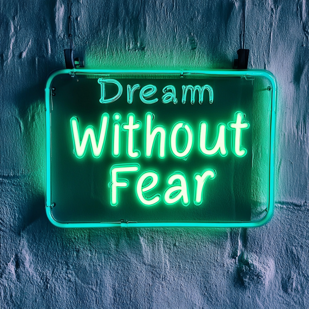 Dream Without Fear - Green Neon Sign, 24 Inches