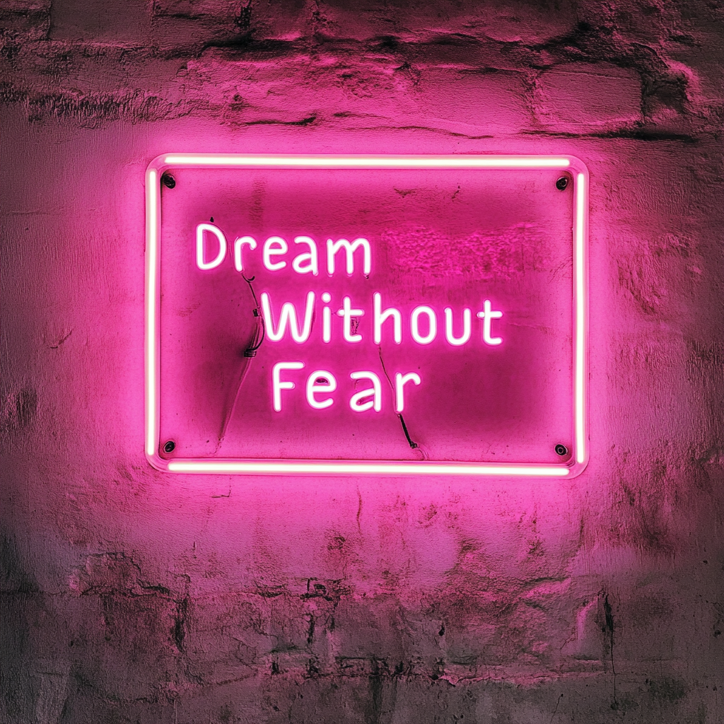 Dream Without Fear - Pink Neon Sign, 24 Inches