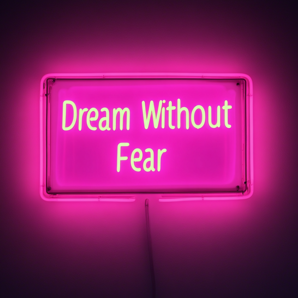 Dream Without Fear - Pink Neon Sign, 24 Inches