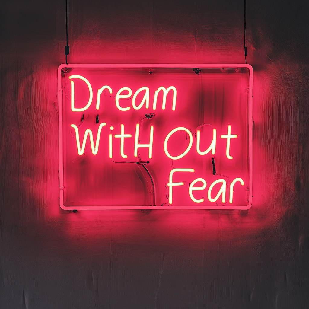 Dream Without Fear - Red Neon Sign, 24 Inches